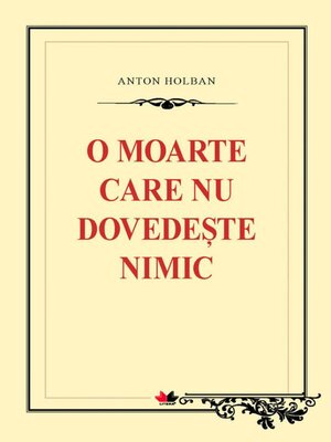 cover image of O moarte care nu dovedește nimic